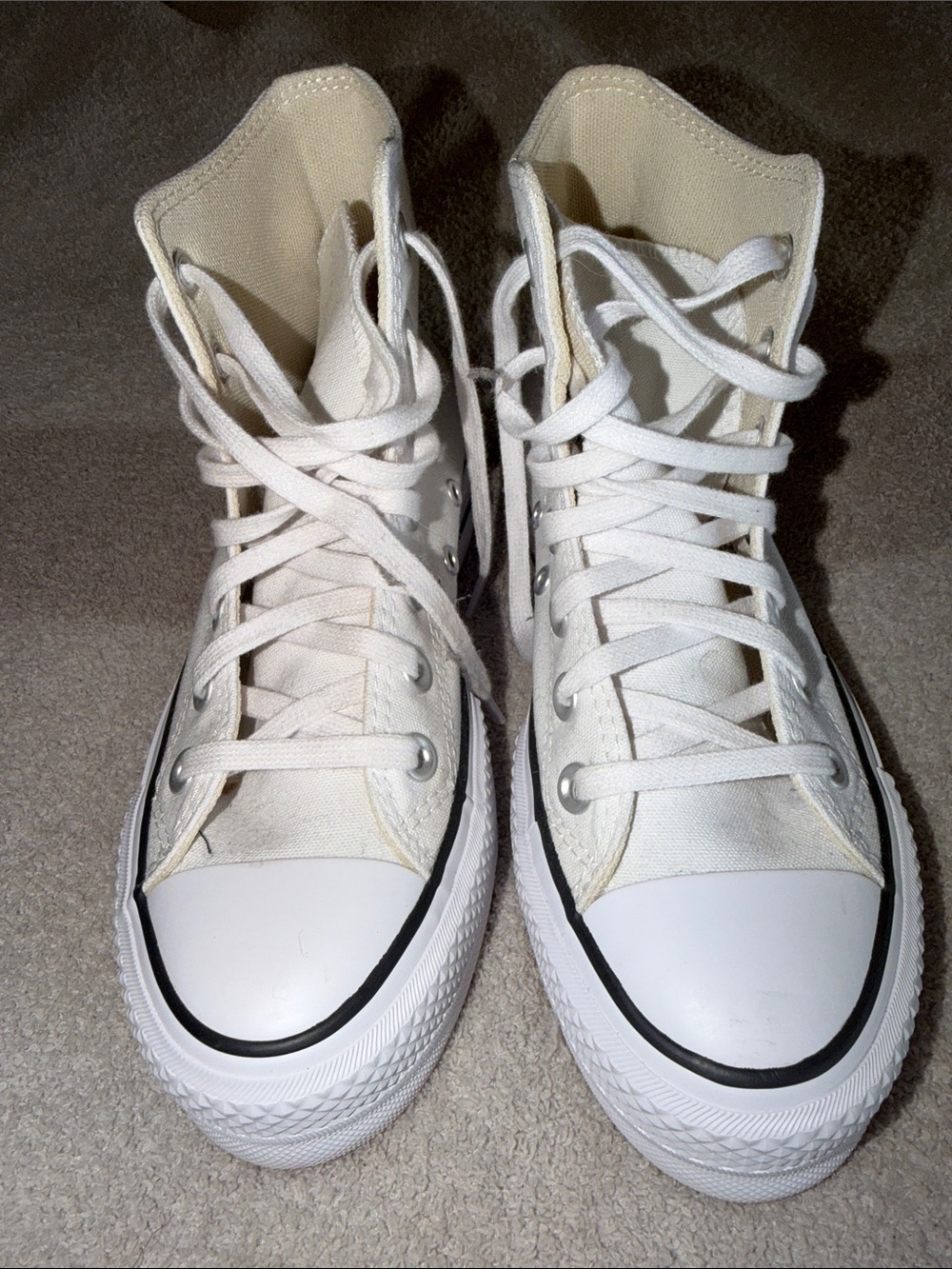 Converse  Chuck Taylor High-Top Canvas Platform Sneakers in White